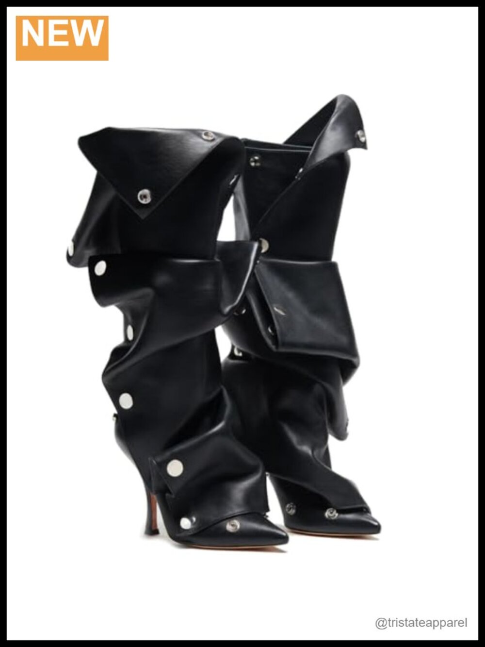 Women's Knee High Stiletto Boots Pointed Toe Ruched Slouchy Zip